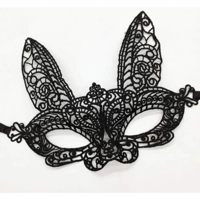  Siyah Dantel Kesim Balo Parti Maskesi 7 No