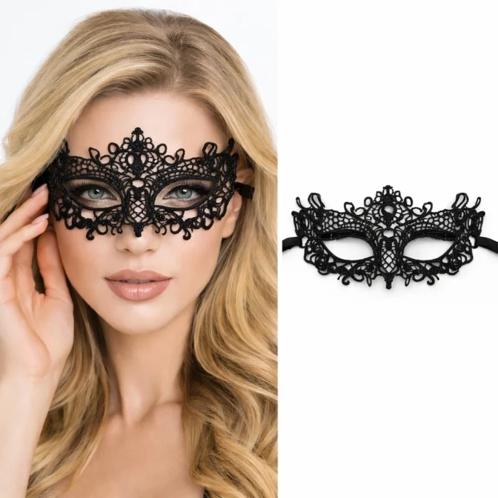 BUĞZ Siyah Dantel Venedik Maskesi Kadın – Zarif Parti  Balo Maskesi 6 No