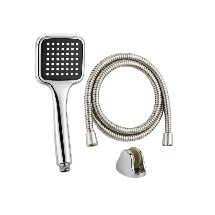 BUĞZ Siyah Duş Seti El Duşu Başlığı Spiral Hortum Dayanıklı Banyo Duş Aksesuarı