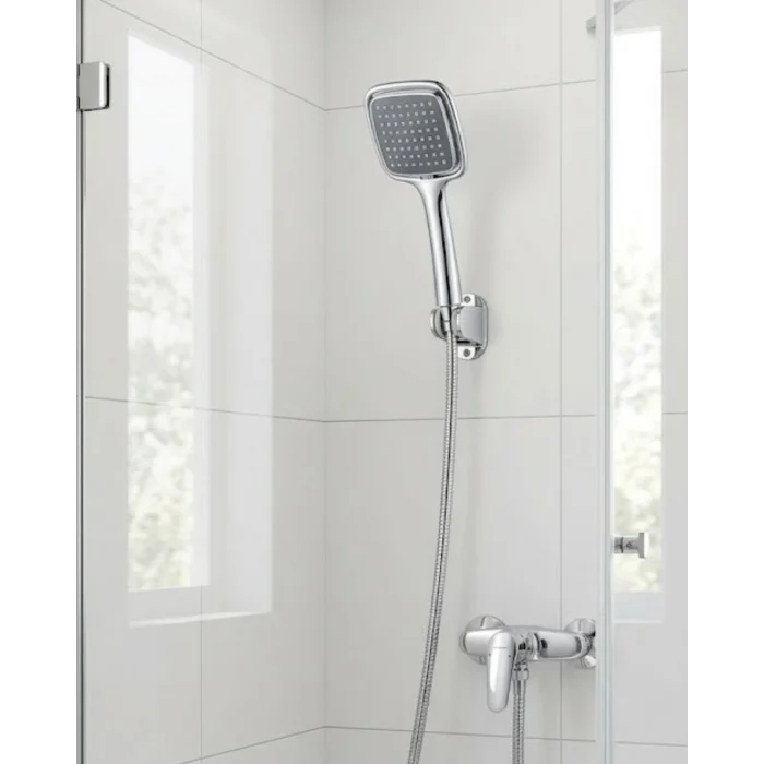 BUĞZ Siyah El Duşu Seti Spiral Duş Hortumu ve Duvar Askılı Çok Fonksiyonlu Duş Başlığı