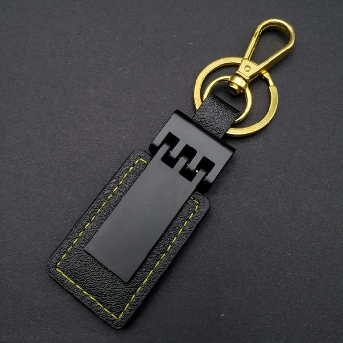 BUĞZ Siyah Gold Deri Metal Anahtarlık
