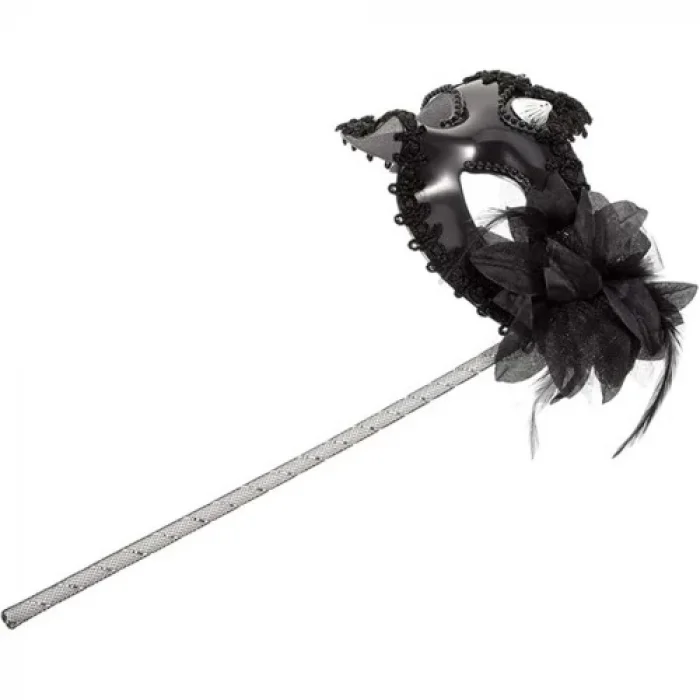  Siyah Işıltılı Tutmalı Fotoğraf Çekimi Maskesi