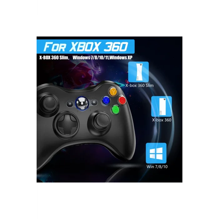 BUĞZ Siyah kablosuz joystick PC uyumlu titreşimli oyun kolu Bluetooth bağlantılı - Elektronik