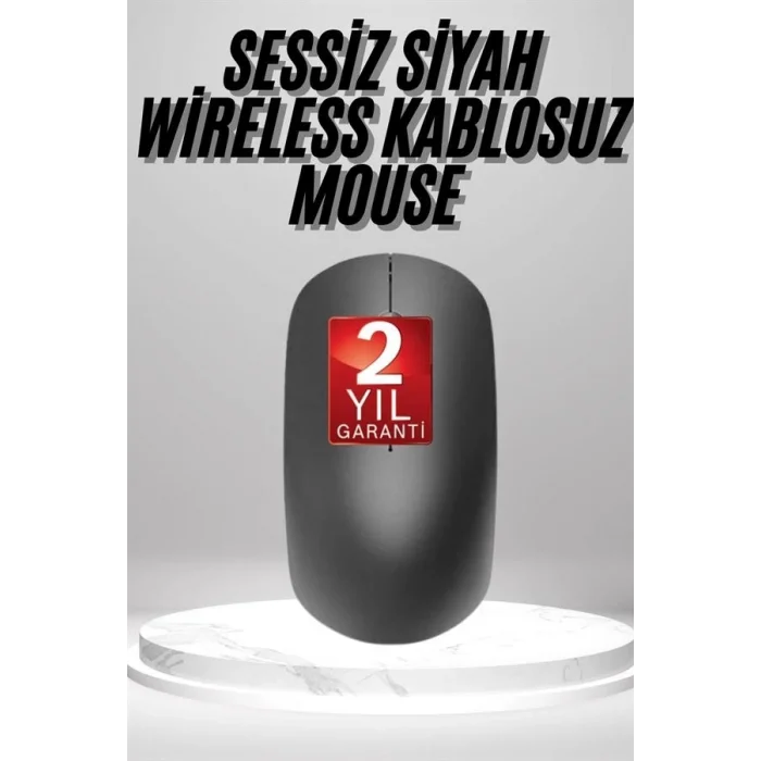  Siyah Kablosuz Mouse Wireless Mouse Minimal Tasarım
