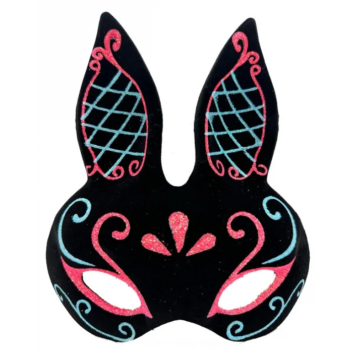 BUĞZ Siyah Mavi Kırmızı Tavşan Maskesi