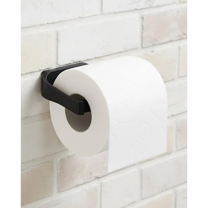 BUĞZ Siyah Metal Tuvalet Kağıdı Tutucu Mat Kaplama Banyo Peçetelik