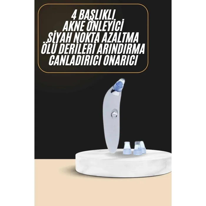 BUĞZ Siyah Nokta Temizleme Cihazı 4 Başlıklı Vakumlu Pilli Ölü Deri Arındırma