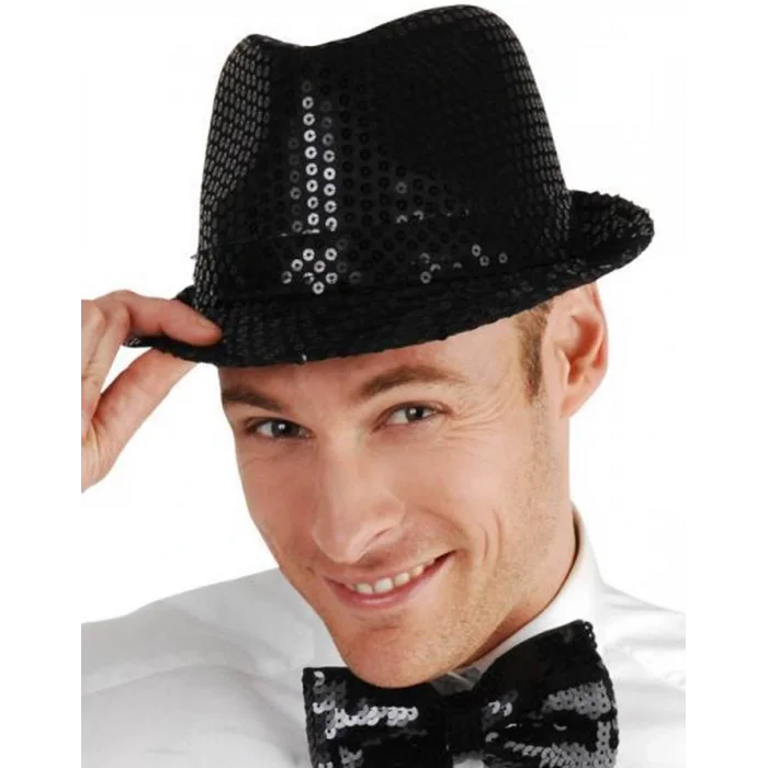 BUĞZ Siyah Payetli Fötr Şapka Yetişkin Boy