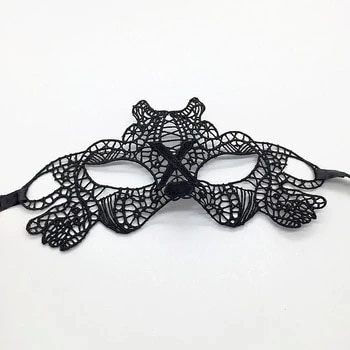 BUĞZ Siyah Renk Dantel Kesim Dantel İşlemeli Balo Parti Maskesi 11 No