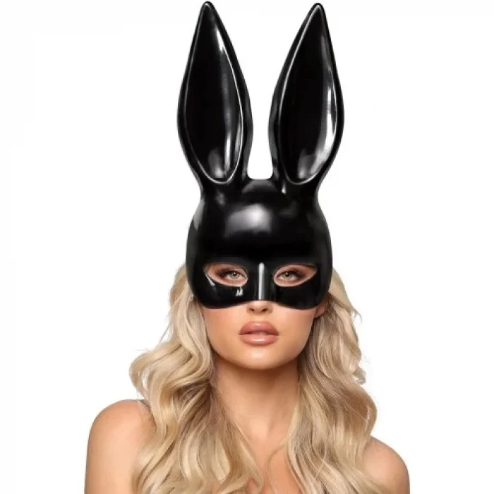  Siyah Renk Ekstra Lüks Uzun Kulaklı Tavşan Maskesi