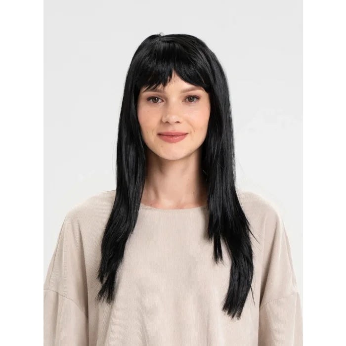 BUĞZ Siyah Renk Uzun Parti Peruğu