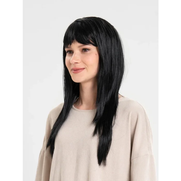 BUĞZ Siyah Renk Uzun Parti Peruğu - BUĞZ