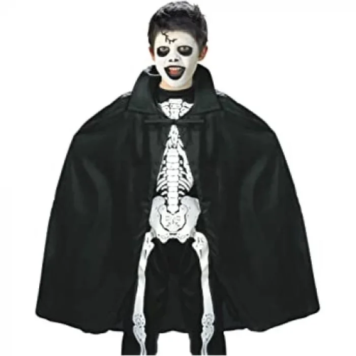  Siyah Renk Yakalı Halloween Pelerini 90 cm