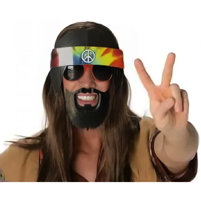 BUĞZ Siyah Saçlı Bandana Hippi Parti Gözlüğü