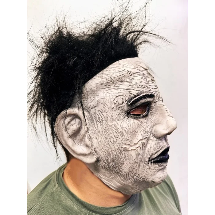 BUĞZ Siyah Saçlı Michael Myers Lateks Yüze Tam Yapışan Et Maske Korku Maskesi