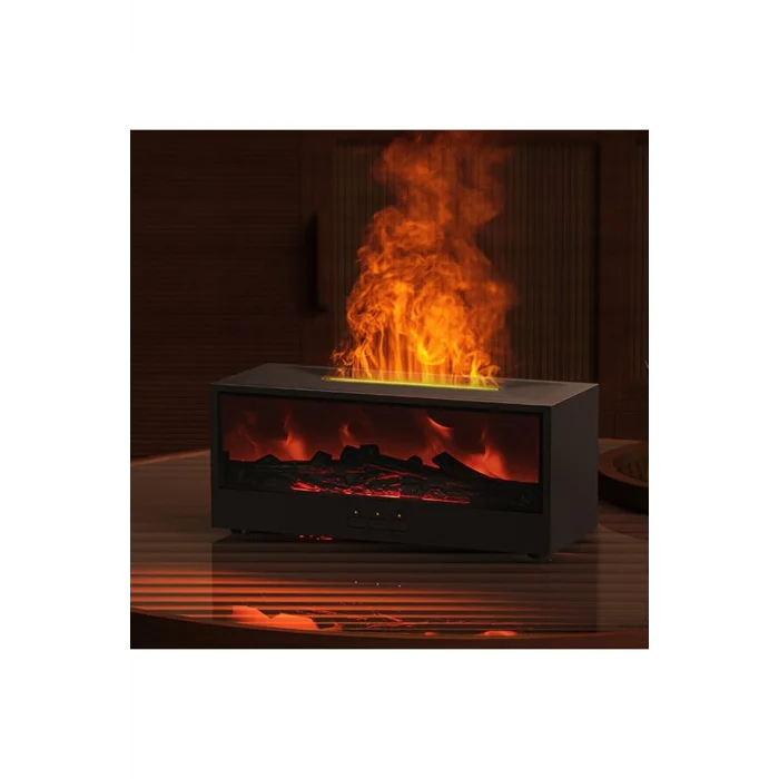 BUĞZ Siyah şömine görünümlü oda hava nemlendirici aromaterapi difüzör 220-240V 50Hz 2 yıl garantili