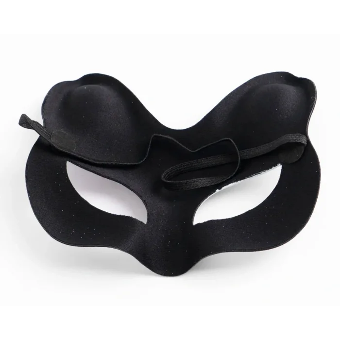 BUĞZ Siyah Süet Gümüş Mavi Simli Kedi Maskesi