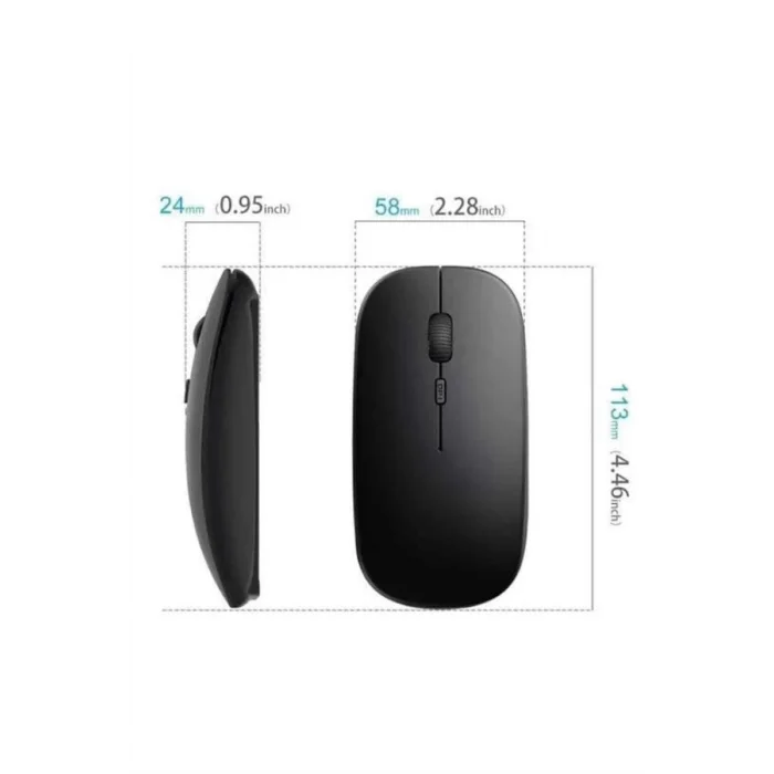  Siyah Wireless Kablosuz Sessiz Mouse Bluetooth Bağlantılı