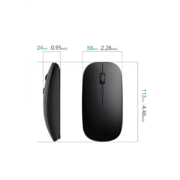  Siyah Wireless Kablosuz Sessiz Mouse Bluetooth Bağlantılı
