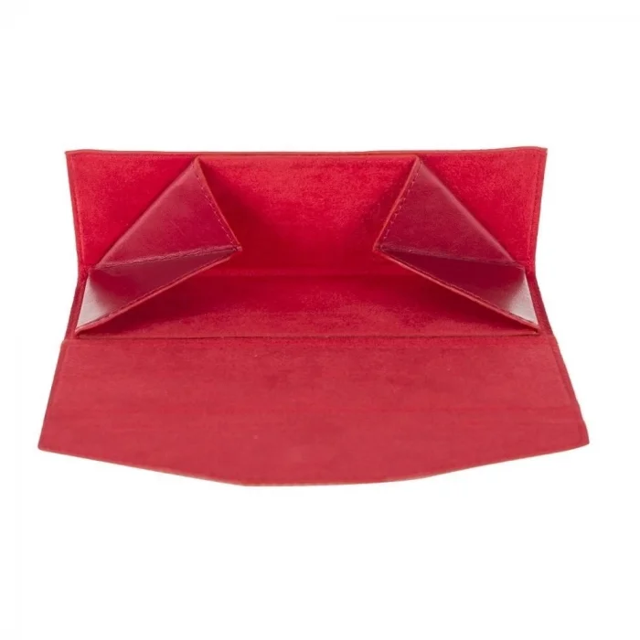  Smart Glass Deri Gözlük Kılıfı V4 Kırmızı