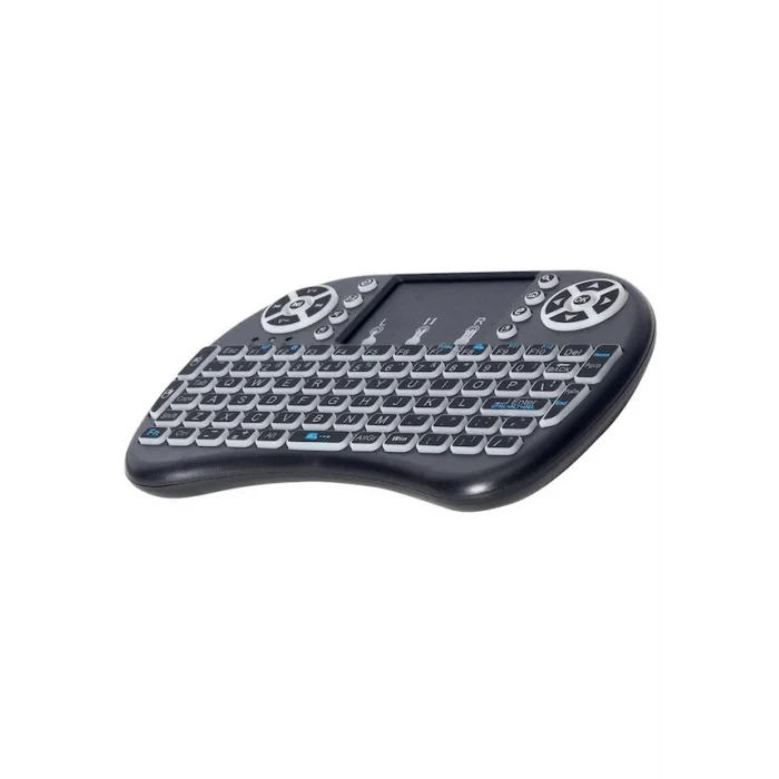 BUĞZ Smart Tv Box Ps3 Uyumlu Kablosuz Dokunmatik Işıklı Şarjlı Touchpadli Mini Q Klavye