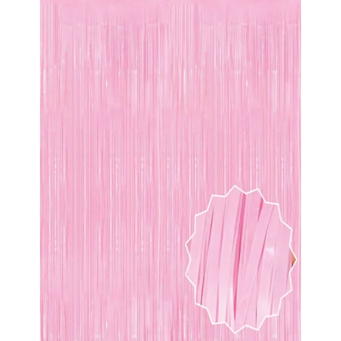  Soft Pembe Püsküllü Kapı Perdesi