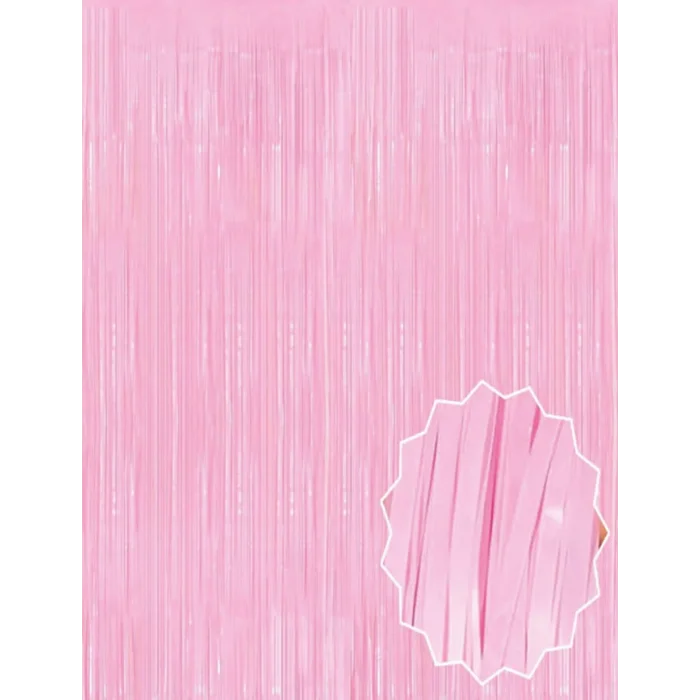 BUĞZ Soft Pembe Püsküllü Kapı Perdesi