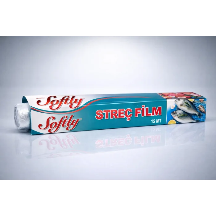 BUĞZ Softly Streç Film 15 Metre Gıda Streç Film Mutfak Streç Folyo Şeffaf Saklama Filmi 1 Adet