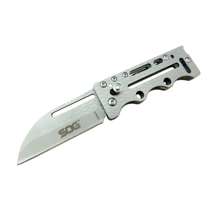  SOG AC78 Gri Yaprak Kamp Çakı 14,5 cm - Metal Sap, Kılıflı