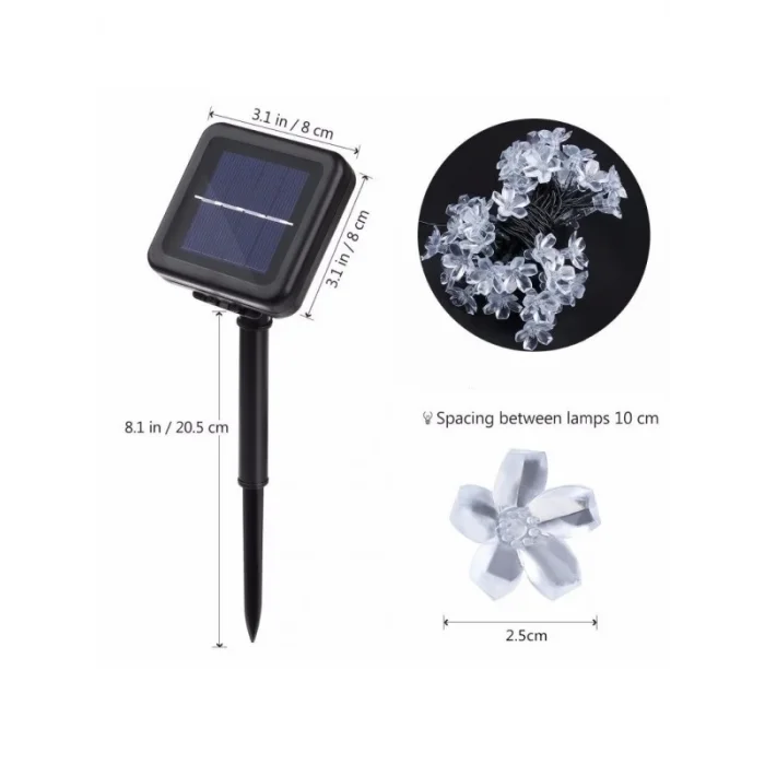 BUĞZ Solar 30 Ledli Çiçekli Günışığı Bahçe Aydınlatma Dekorasyon Güneş Enerjili