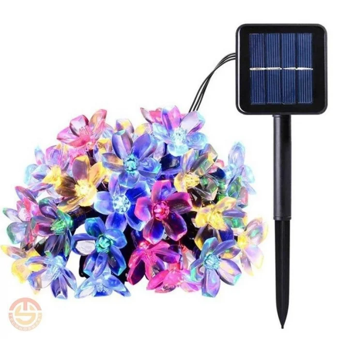 BUĞZ Solar 30 Ledli Çiçekli RGB Bahçe Aydınlatma Dekorasyon Güneş Enerjili