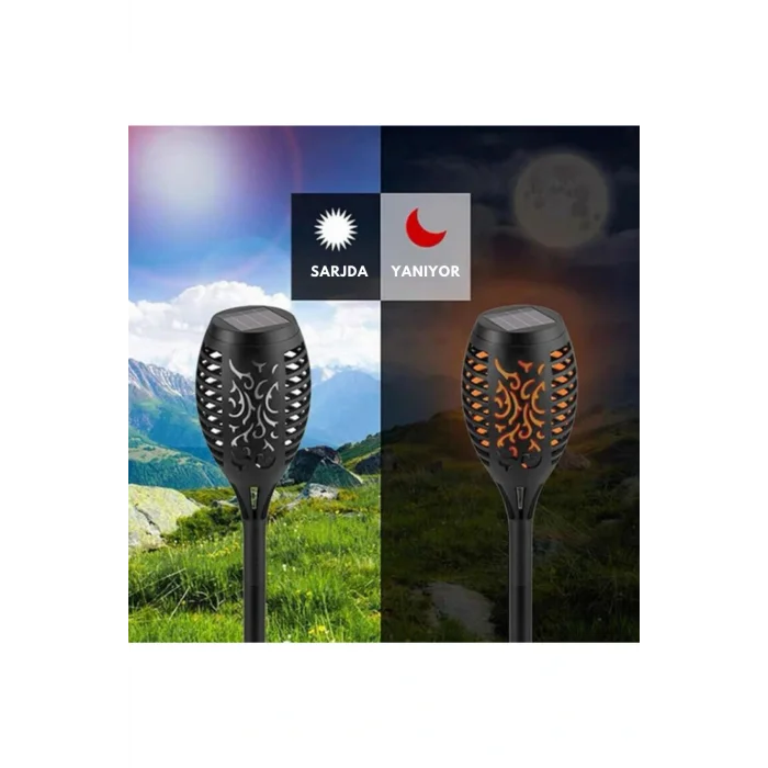 BUĞZ Solar Alev Efektli Bahçe Lambası
