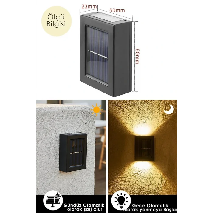 BUĞZ Solar Aplik Çift Taraflı Lamba