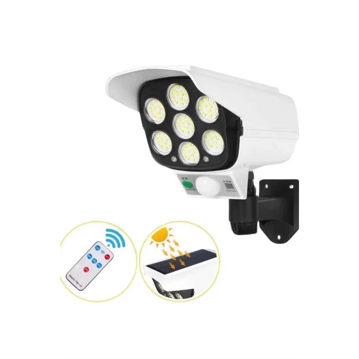  Solar Bahçe Aydınlatması Hareket Sensörlü Uzaktan Kumandalı Kamera Görünümlü
