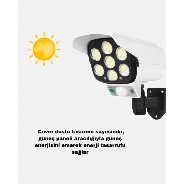 BUĞZ Solar Bahçe Aydınlatması Su Geçirmez IP66 PIR Sensörlü Uzun Çalışma Süreli