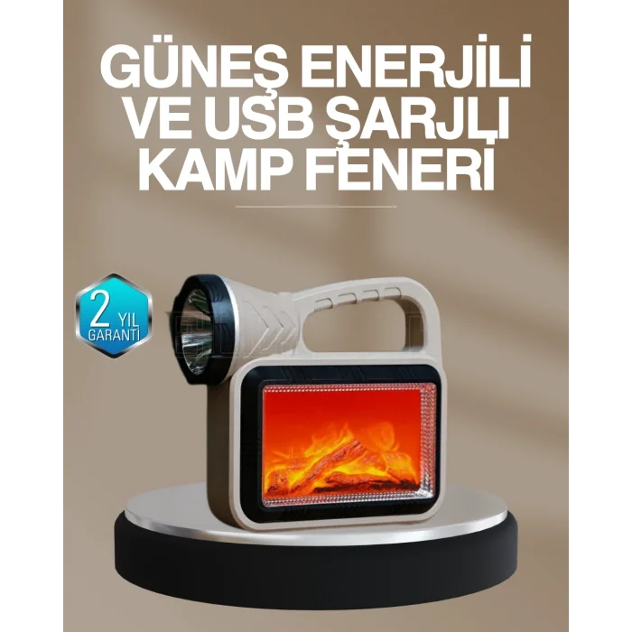 BUĞZ Solar COB Alev Efektli Lamba – Güneş Enerjili, Suya Dayanıklı, Taşınabilir