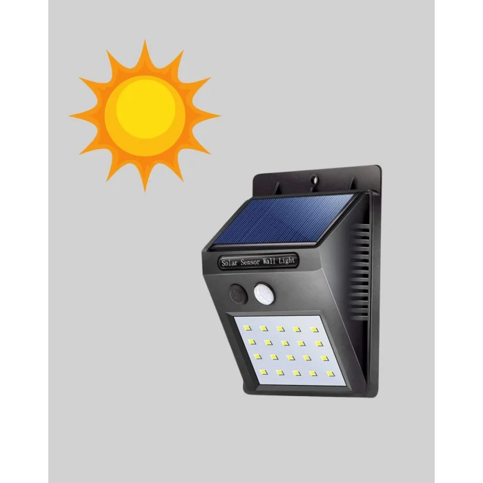 BUĞZ Solar Güçlü LED Dış Mekan Lambası – Güneş Enerjisiyle Şarj Olan Sensörlü Bahçe Işığı