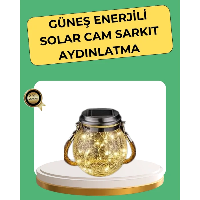 BUĞZ Solar Güneş Enerjili Dekoratif Cam Lamba