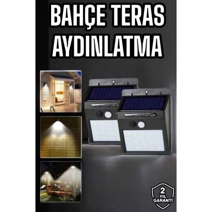BUĞZ Solar Lamba Giriş, Bahçe Yol Avlu Hareket Sensörlü Led Parlak Gece Su Geçirmez