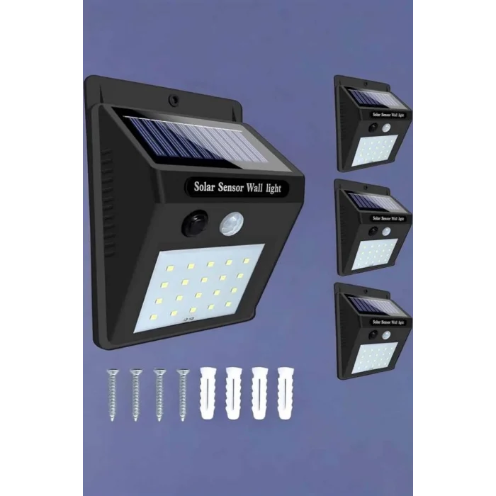  Solar Lamba Giriş, Bahçe Yol Avlu Hareket Sensörlü Led Parlak Gece Su Geçirmez