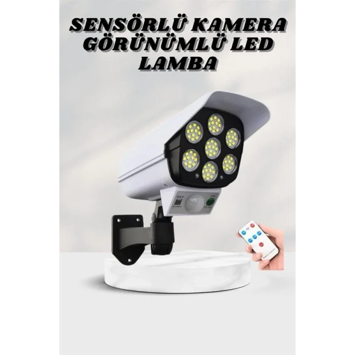 BUĞZ Solar Lamba Kamera Görünümlü Duvar Lambası Dönebilen Bahçe Aydınlatması