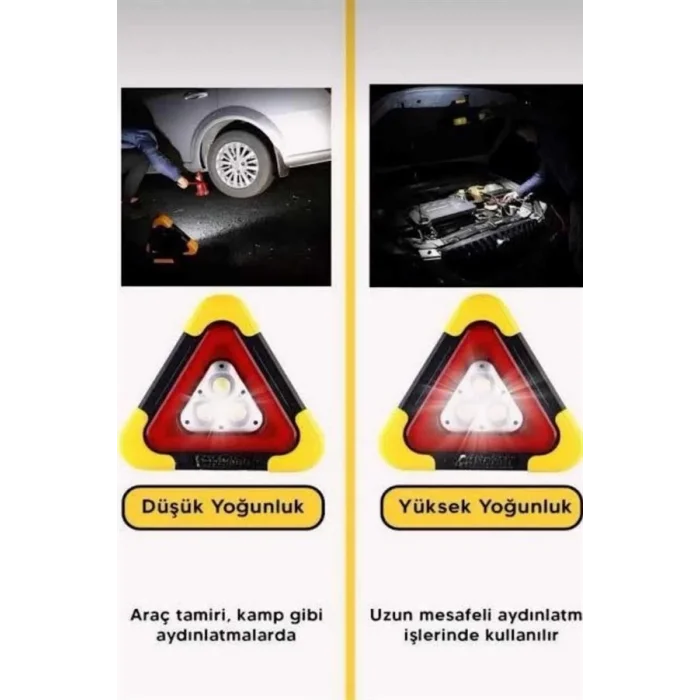 BUĞZ Solar Şarjlı Çok Fonksiyonlu Reflektör Işıklı Ikaz Lambası Acil Durum Reflektörü Acil Durum Uyarı Lambası