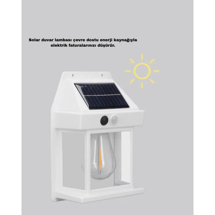 BUĞZ Solar Sensörlü Dış Mekan Lamba 3 Işık Modlu ve IP65 Dayanıklı