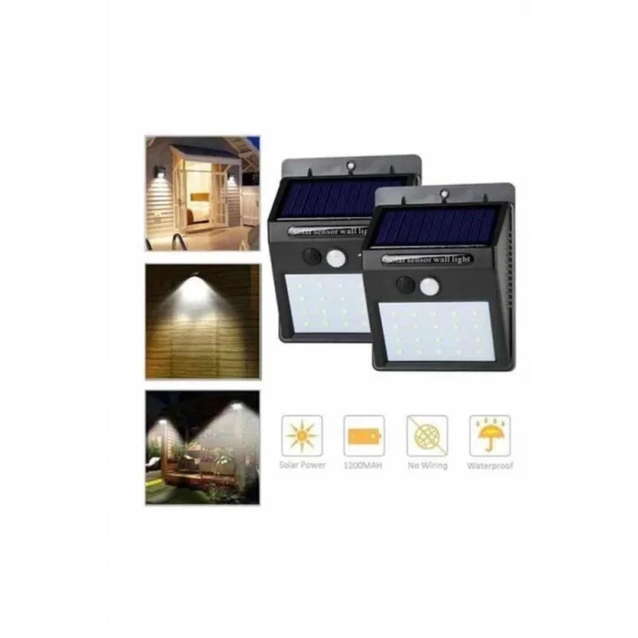  Solar Sensörlü Duvar Lambası Bahçe Lamba 20 Led Işık