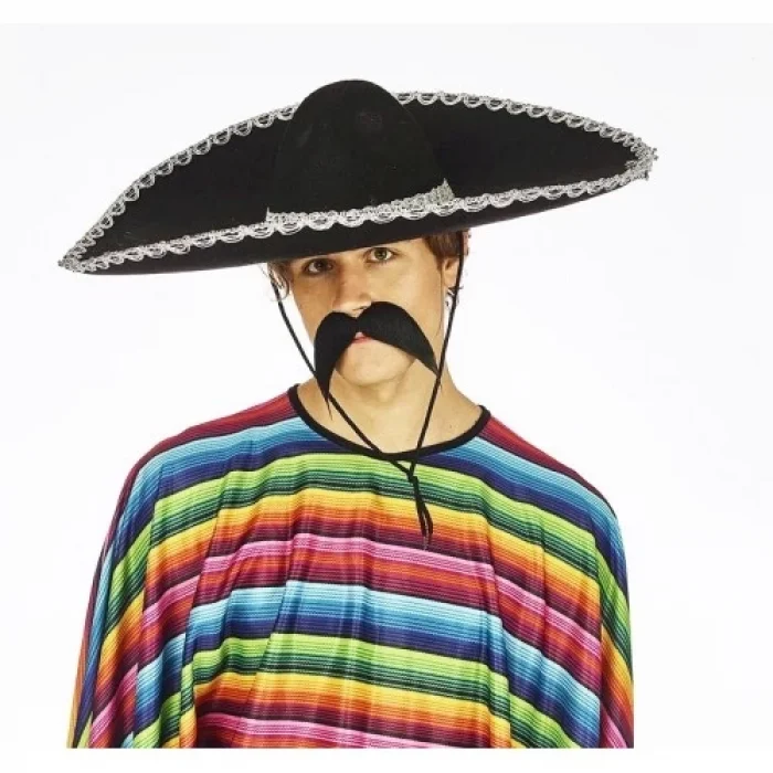  Sombrero Meksika Şapkası Gümüş Şeritli Yetişkin Boy