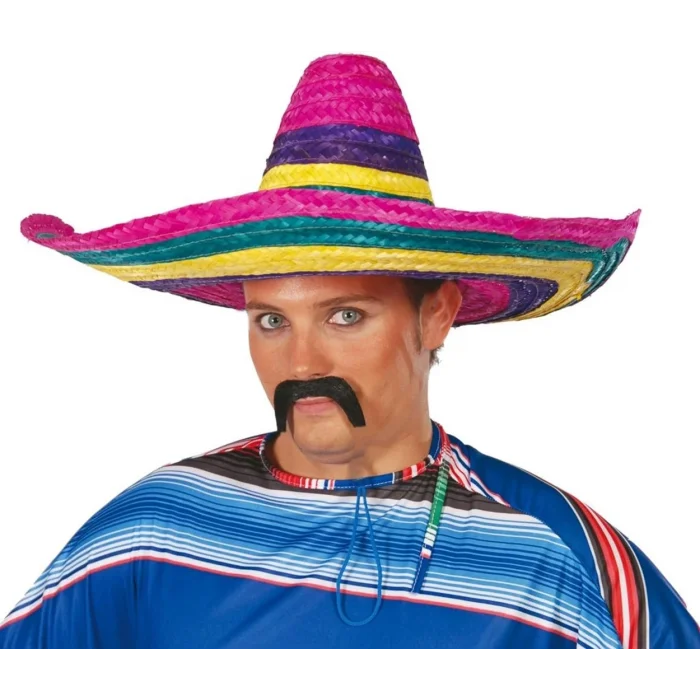  Sombrero Meksika Şapkası Renkli Örme Hasır Yetişkin Boy
