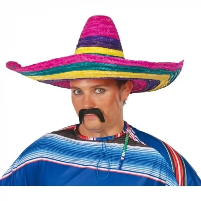 Sombrero Meksika Şapkası Renkli Örme Hasır Yetişkin Boy