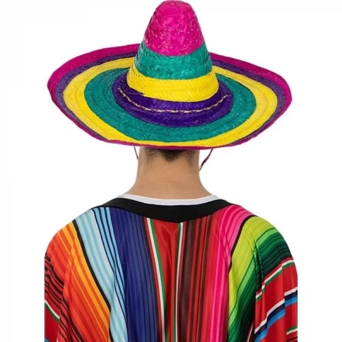  Sombrero Meksika Şapkası Renkli Örme Hasır Yetişkin Boy
