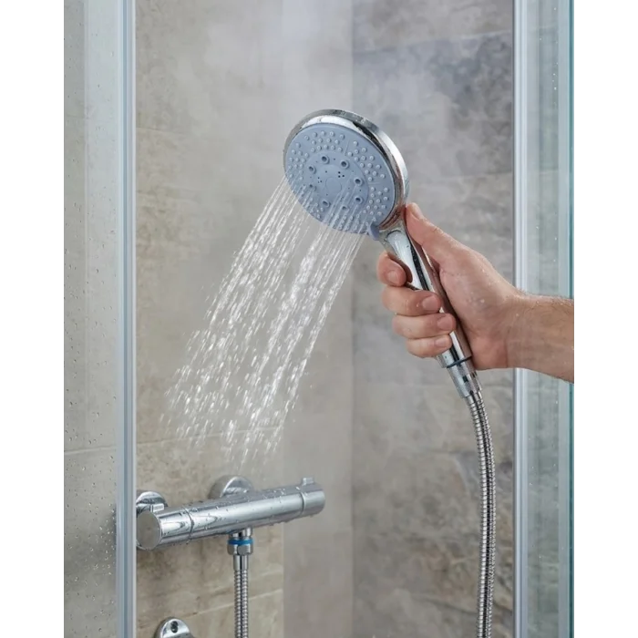 BUĞZ Spiral Hortumlu 4 Kademeli El Duşu Seti Duvar Askılı Banyo Duş Başlığı