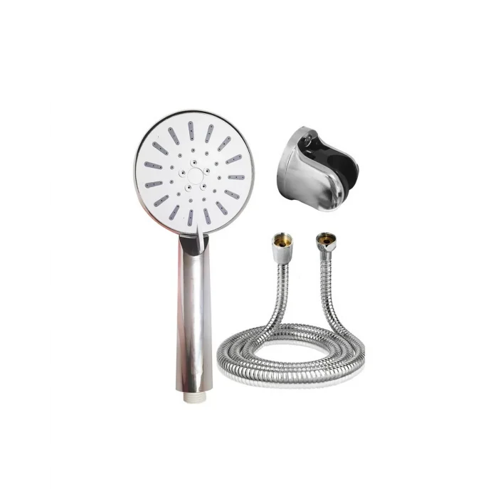 BUĞZ Spiral Hortumlu 4 Kademeli Krem El Duşu Başlığı Banyo Duş Seti